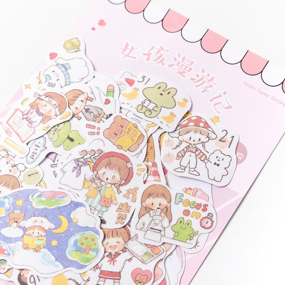 185pcs/lot Kawaii Stationery Stickers Cartoon Girls Diary Planner Decorative Mobile Sticker Scrapbooking DIY Craft Sticker