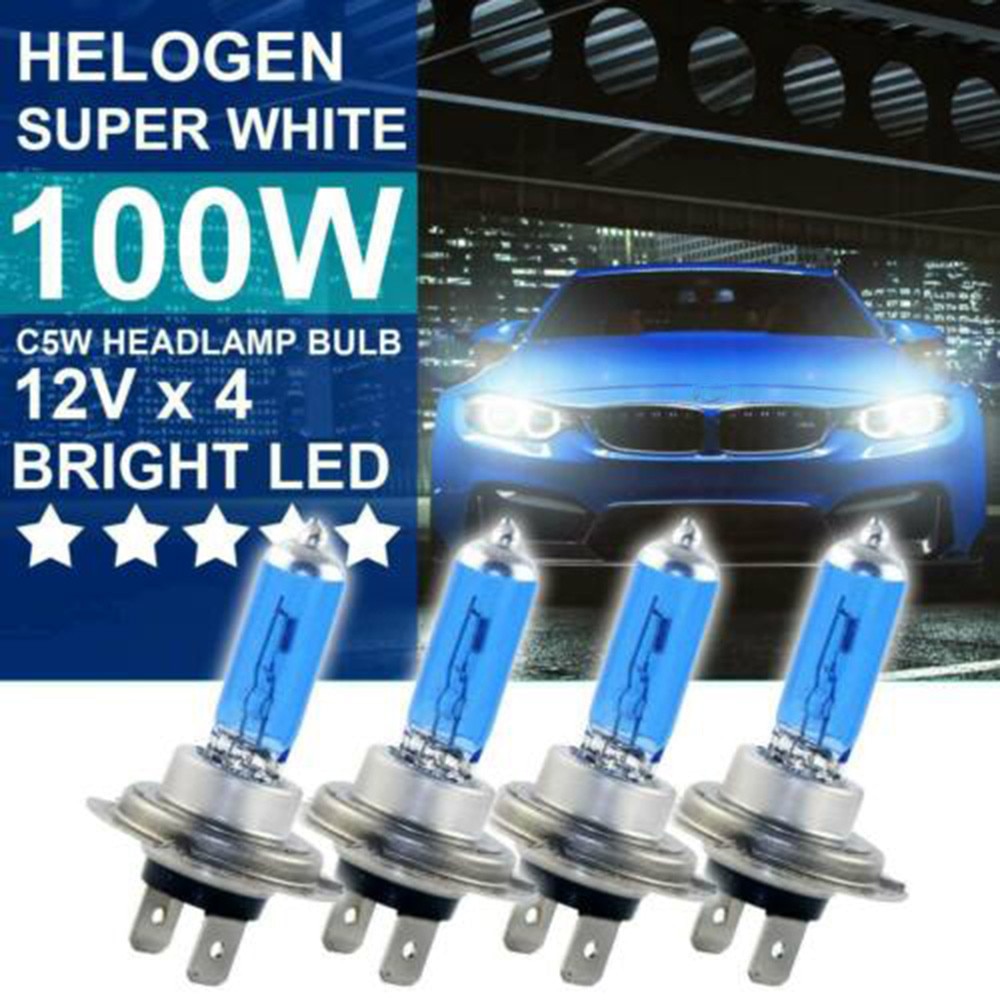 4x H7 Car Headlight Lamp Headlamp 100W Xenon HidSuper Bright Fog Lights Halogen Bulb Daytime Running Lamp Light Bulb