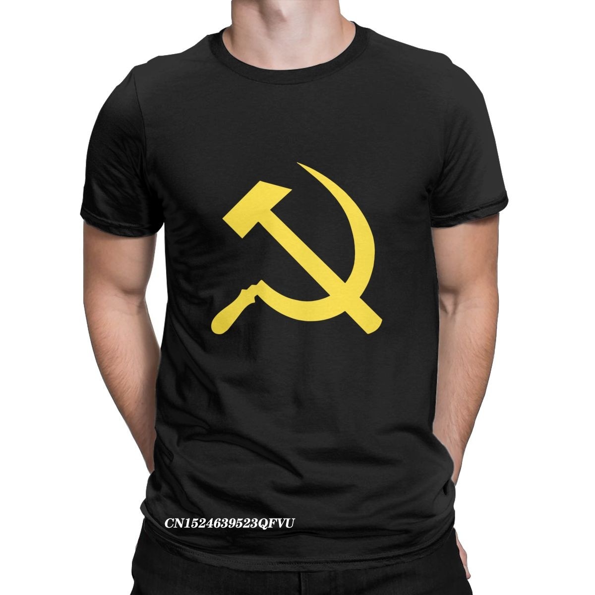 CCCP Communist Flag Hammer And Sickle Symbol Tee Shirt Men Novelty Premium Cotton Tees Tops T Shirts Plus Size