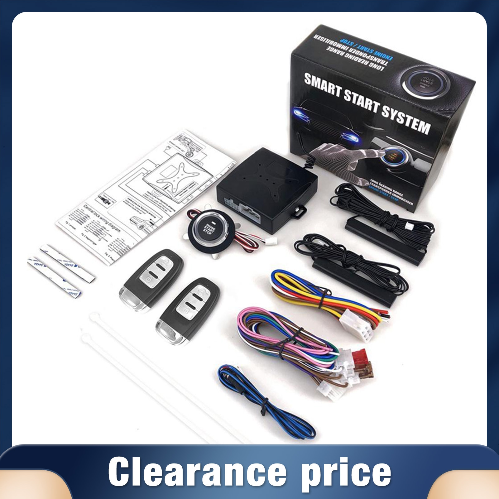 12V Car SUV Keyless Entry System Engine Start Alarm System Push One-button Start System Remote Starter Stop Car Accessories