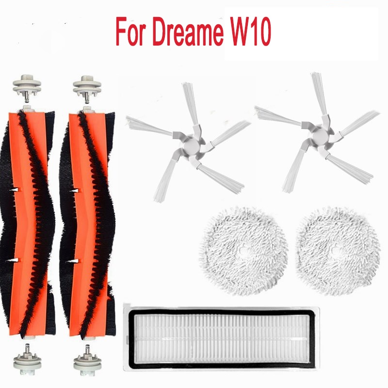For Xiaomi Dreame W10 Vacuum Cleaner Accessories, Main Side Brush, HEPA Filter, Mop Cloth Spar Parts Cleaning Replacement