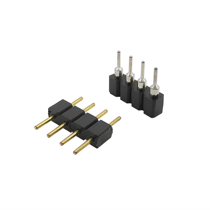 20Pcs 4 Pin Needle Male Female RGB Connector Adapter For LED SMD RGB 5050 3528 Strip DIY