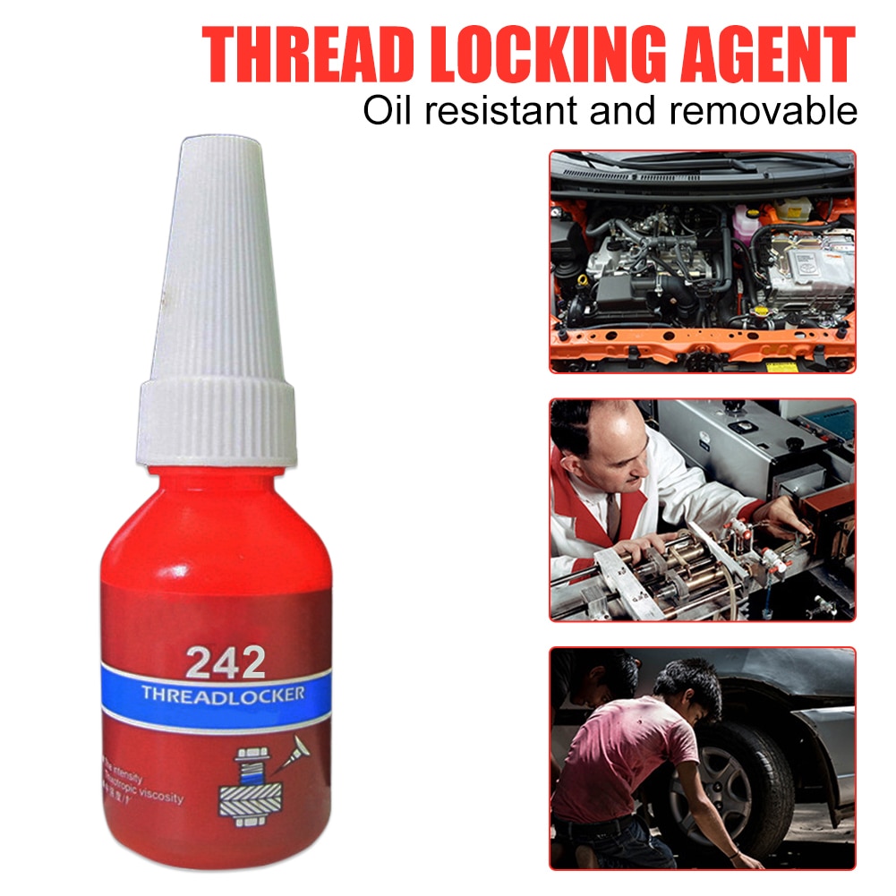 10ml blue thread locker M-242 general metal glue medium strength anti-oxidant curing sealant designed for Metal Surfaces Screw