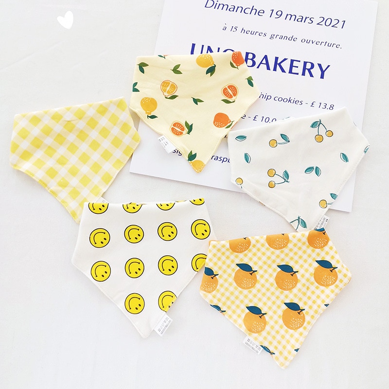 Baby Bibs Fashion Triangle Double Layers Cotton Bibs Cartoon Cute Baby Bibs Unisex Girl & Boys Feeding Bibs Newborn Towels