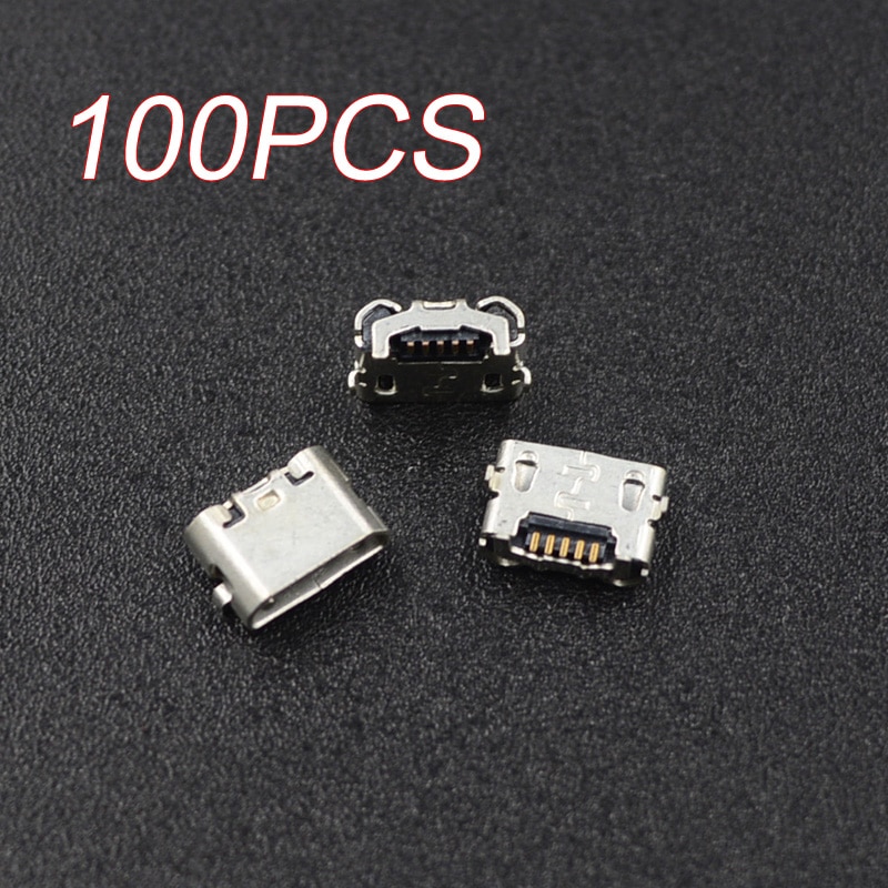 100pcs micro USB 5pin jack Ox horn Charging Port Plug socket connector mini usb For Huawei 4X Y6 4A P8 C8817 max Lite Pro