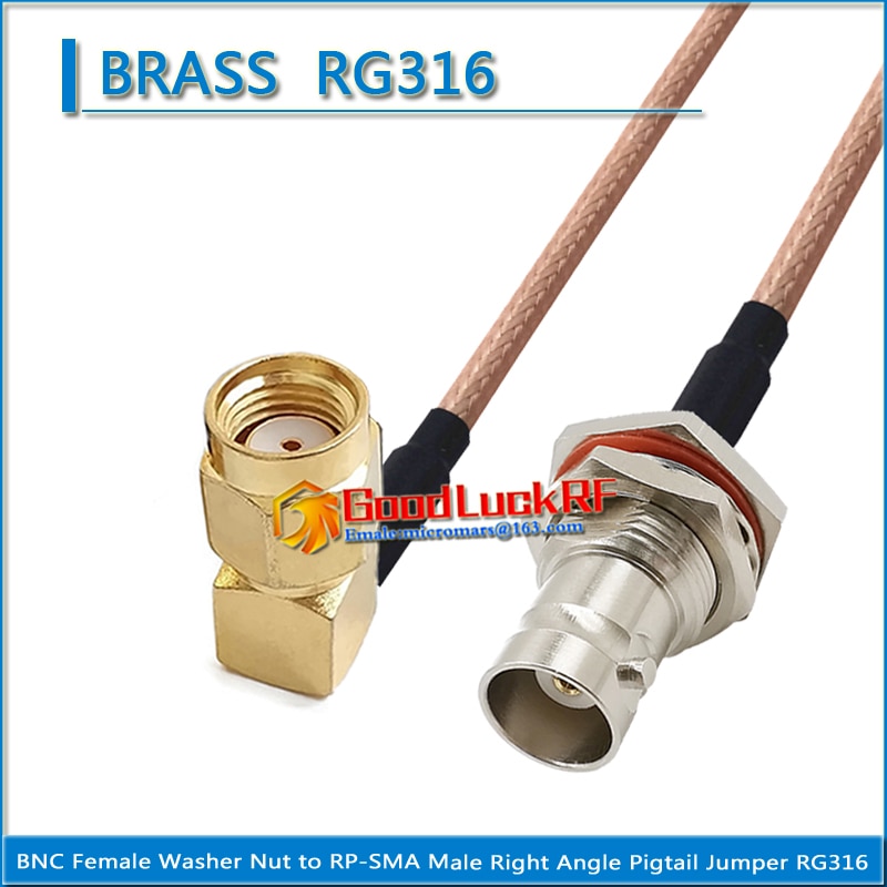 Q9 BNC Female Waterproof Bulkhead Washer Nut to SMA Male Right Angle 90 Degree Pigtail Jumper RG316 extend Cable RF Connector