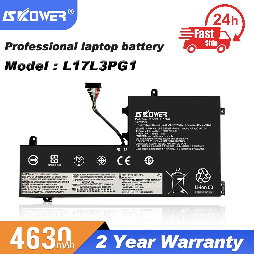 SKOWER 52.5Wh L17L3PG L17C3PG1 L17M3PG1 Battery For Lenovo Legion Y530 Y540-15IRH Y730 Y740-15IRH Y7000 Y7000P L17C3PG2 L17M3PG3