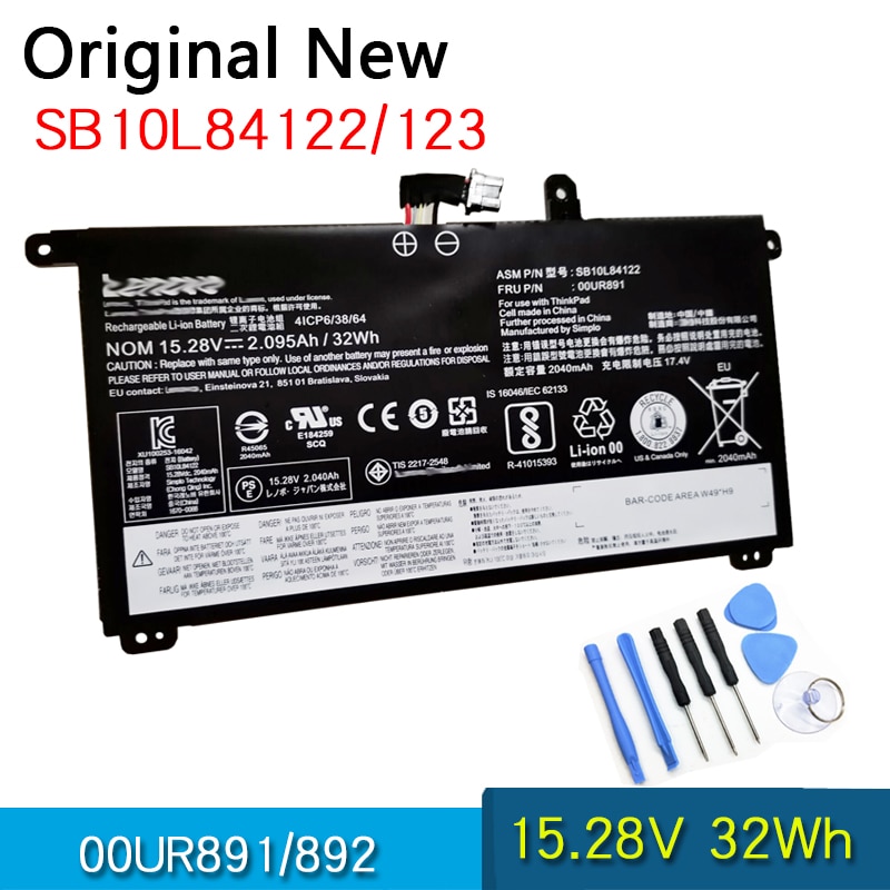 NEW Original Battery 00UR890 00UR891 00UR892 01AV493 For Lenovo ThinkPad T570 T580 P51S P52S SB10L84121 SB10L84122 SB10L84123