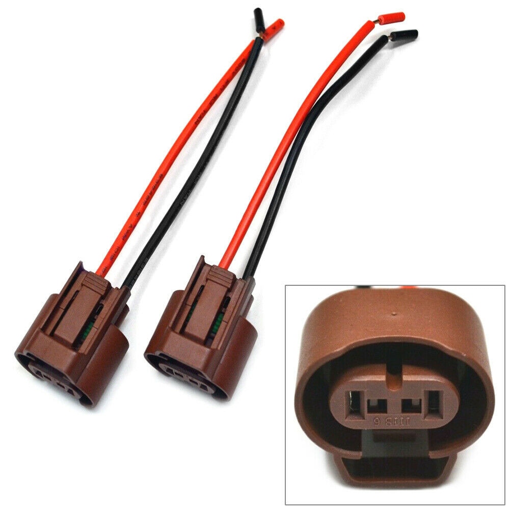 2 Pigtail Female U 9006 HB4 Two Wire Harness Fog Lamp Socket Connector Bulb Head Fog Light Halogen Replacement Repair Harness