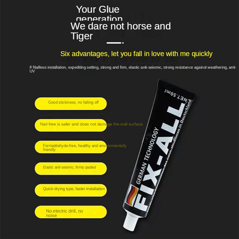 Nail-free Glue Super Glue Structure Glue Wall Tiles Household Nonperforated Waterproof And Mildew-proof White Sealing Glass Glue