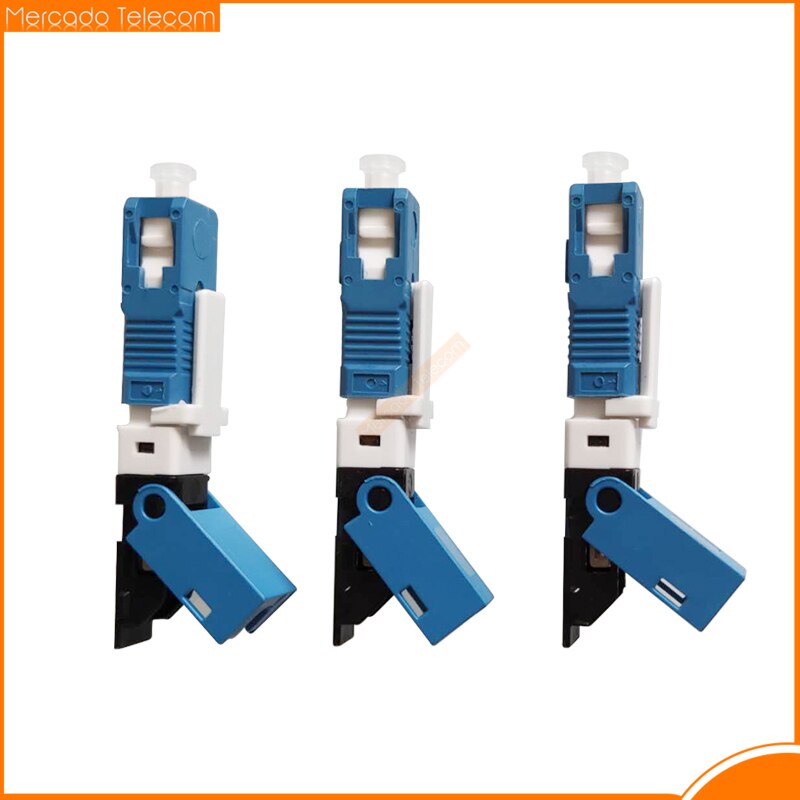 100PCS/Lot FTTH SC UPC Fiber Optic Fast Connector New Mode SC fibra SC quick conector adapter blue
