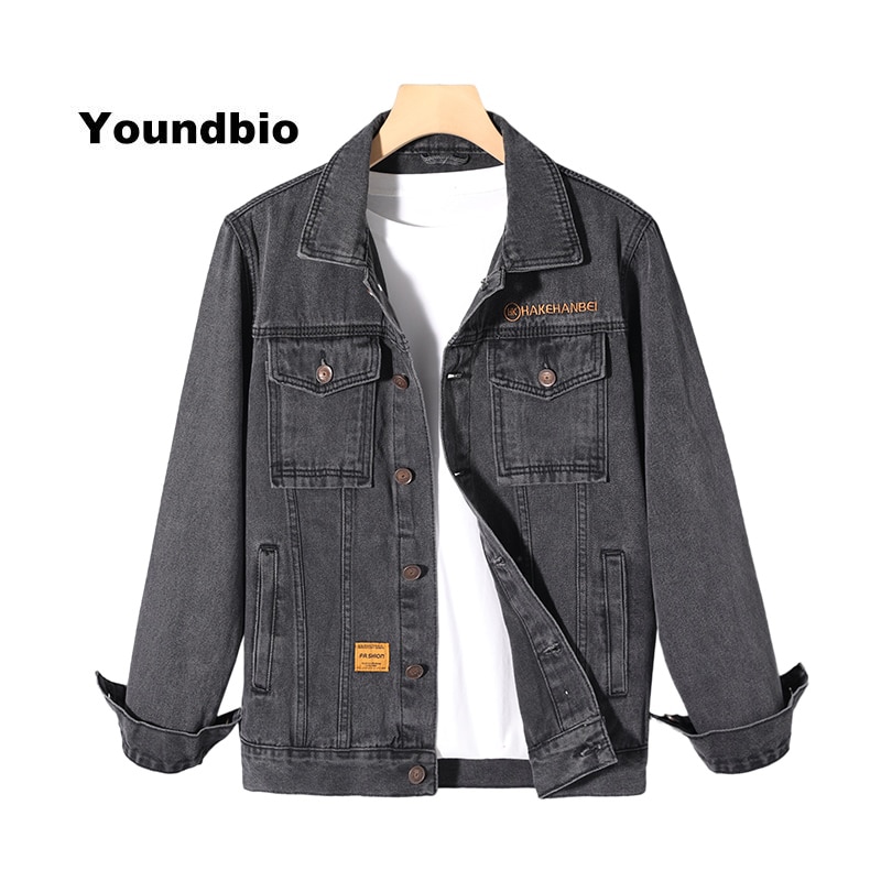 Men Casual Solid Denim Jacket Spring Coats Streetwear Men Summer Cotton Single Breasted Jeans Jacket Male Clothes
