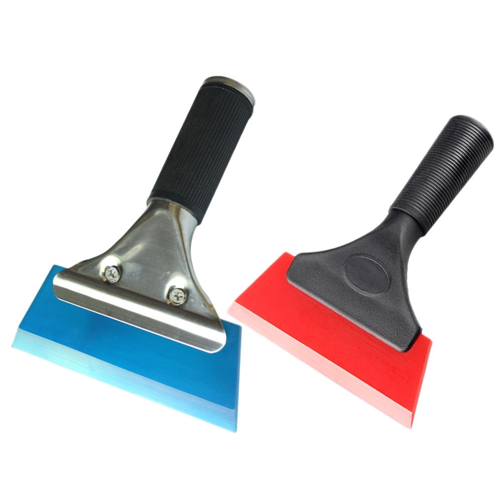 2pcs Car Film Stickers Tool Wear-resistance Rubber Scraper Snow Shovel Ice Scraper for Automotive glass (Stainless Steel