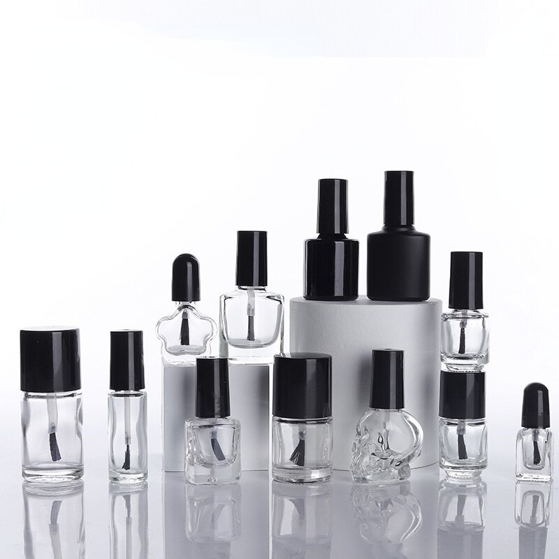 1pc 2ml5ml10ml15ml Sub-packed Nail Polish Bottle Nail Gel Empty Bottle with Brush Glass Empty Blending Bottle Touch-up Container