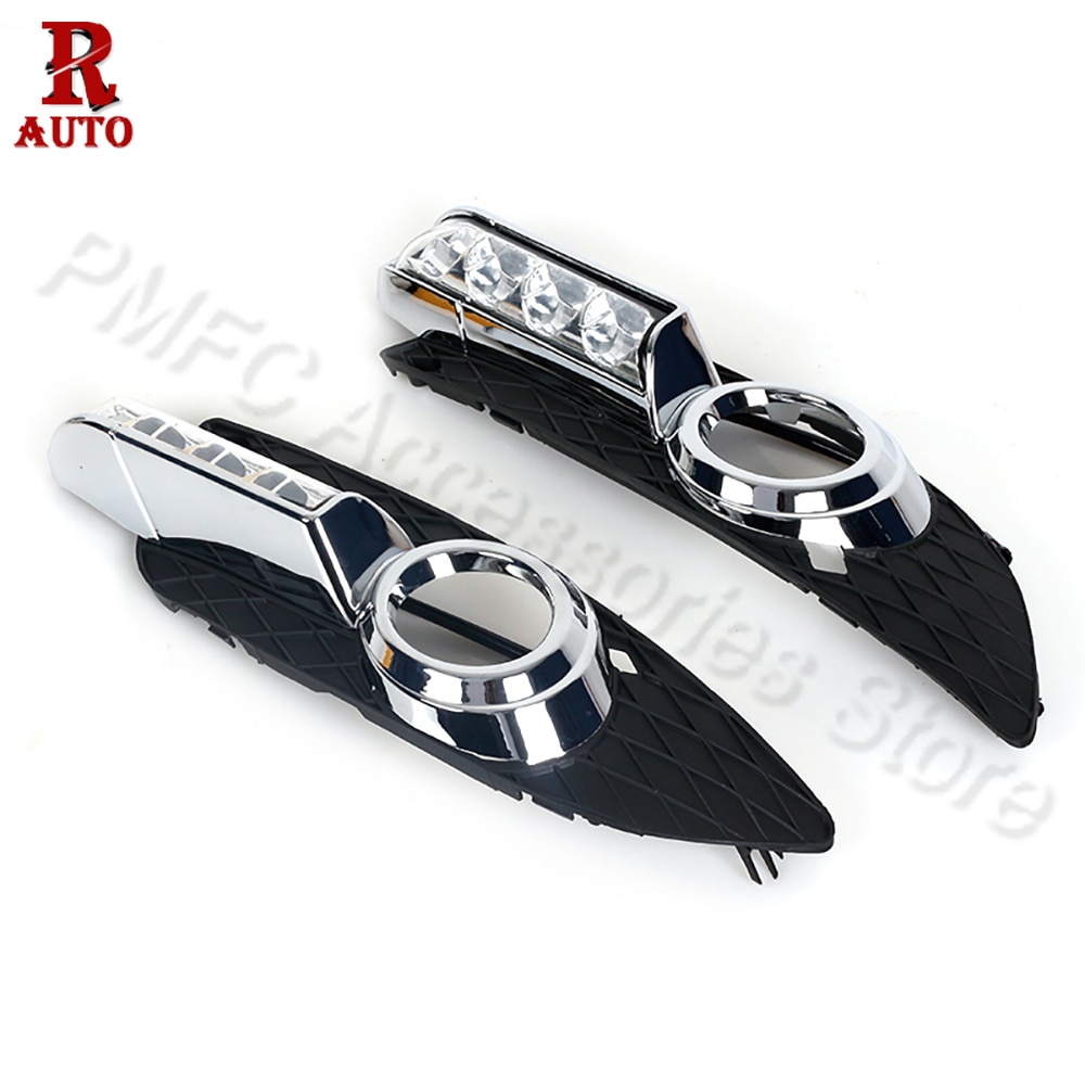 R-AUTO Fog Light Car Accessories Decoration Car LED DRL Daytime Running Lamp For Mitsubishi Lancer EX 2009 2010 2011 2013 2014