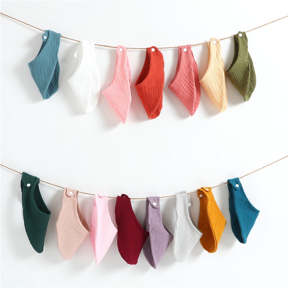 Boutique Baby Infant Cotton Bib Solid Color Triangle Scarf Feeding Saliva Towel Bandana Soft Comfortable Toddler Boy Girl Gifts