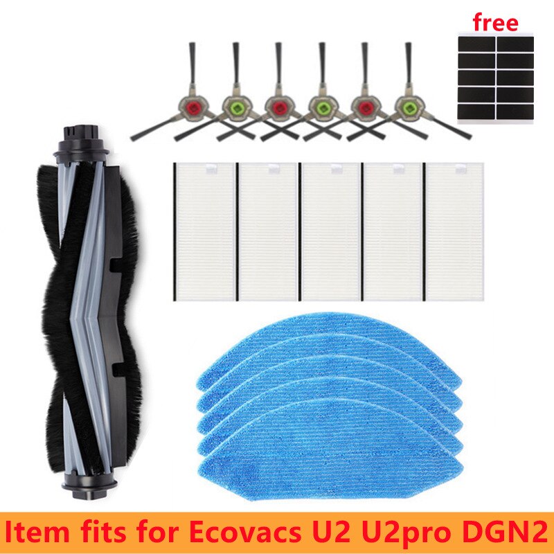 Main Roller Brush Mop Cloth Side Brush HEPA Filter for Ecovacs U2 U2pro DGN2 Vacuum Cleaner Parts