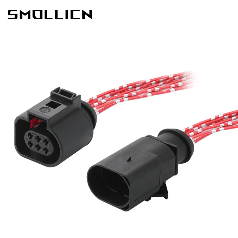 1-50 Sets 6 Pin 42121700 3B0973813 1J0973713 1.5mm Auto Temp Sensor Reversing Radar Throttle Plug For VW Audi 1J0 973 713