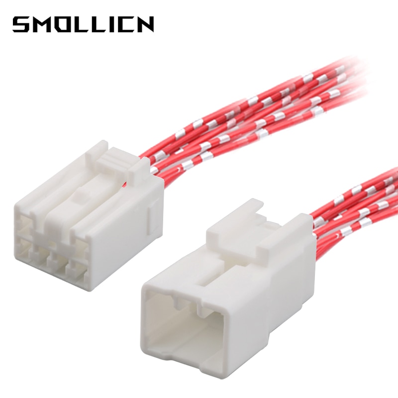 1-50 Sets 6 Pin KET MG641047 MG651044 Automobile Wiring Harness Connector White Male Female Electrical Plug Strip Line 15cm