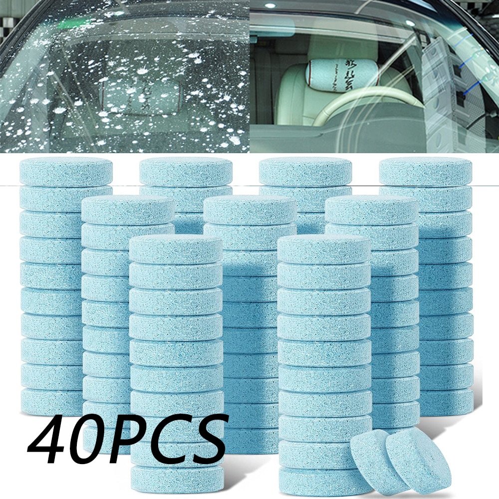 5/10/20/40 Pcs Car Windshield Glass Solid Cleaner Windscreen Wiper Effervescent Tablets Toilet Cleaning Car Accessories