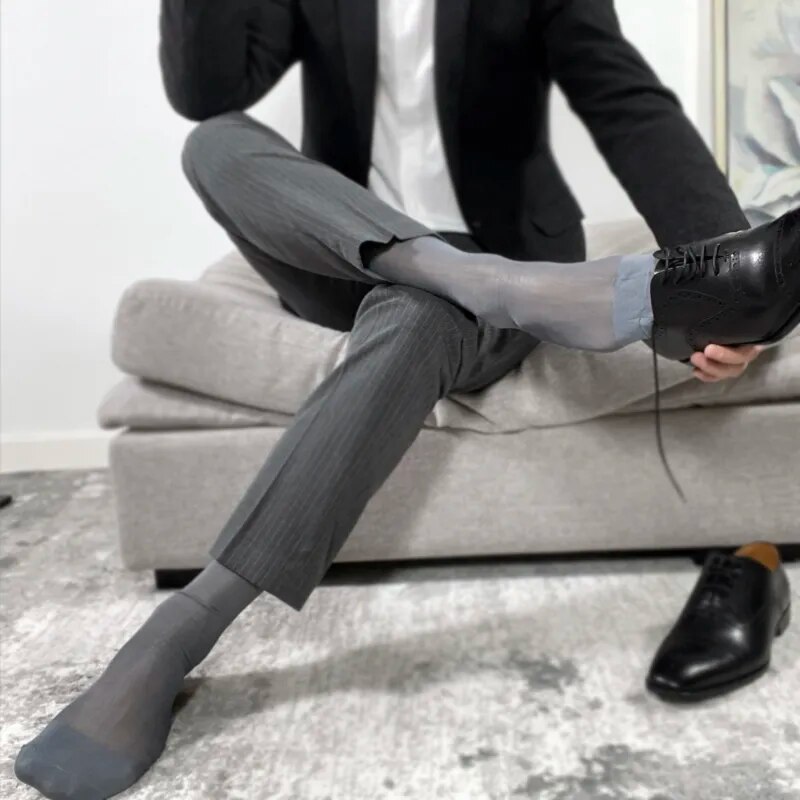 Men Socks Casual Tube Socks Exotic Daily Wear Sheer Socks Fashion Men Wear Middle Tube Socks Sexy Street Wear Socks