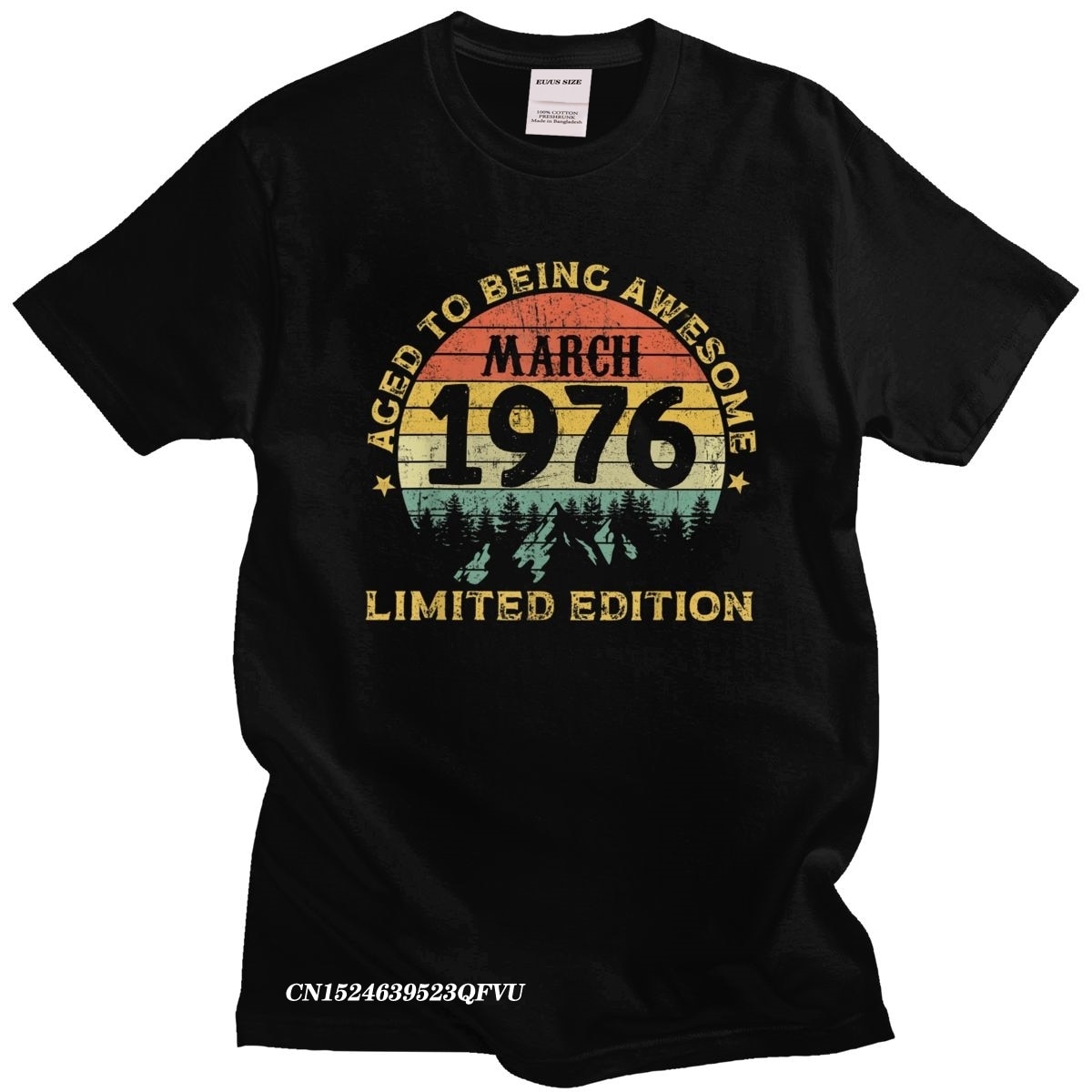 Retro Legends Awesome Born In March 1976 Shirt Camisas Men Premium Cotton Harajuku 44th Birthday Camisa Streetwear Tops T Shirt