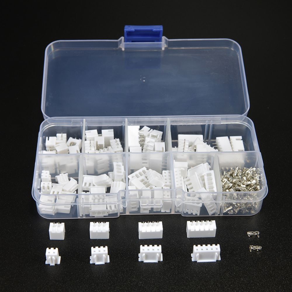 230pcs XH2.54 2p 3p 4p 5 Pin 2.54mm Pitch Terminal Kit / Housing / Pin Wire Connectors Adaptor XH Kits TJC3 Connector
