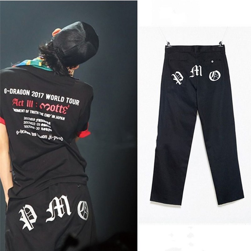 Bigbang Pants PMO Peaceminusone Casual Loose High Waist Piped Fashion G-Dragon Trousers Streetwear Sweatpants