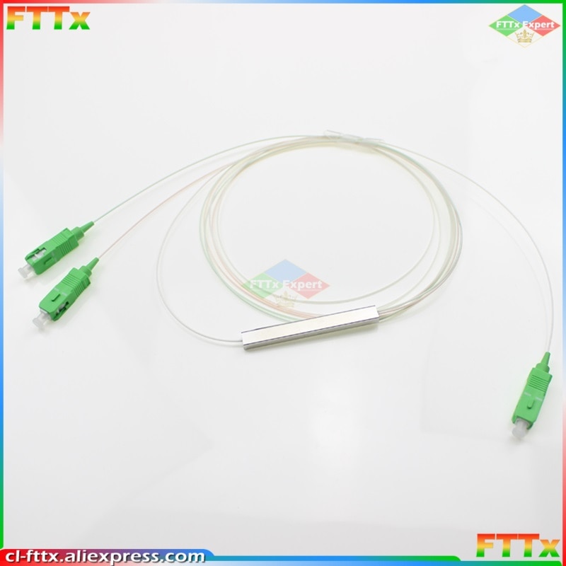 10pcs/lot 0.9mm Steel Tube 1x2 Mini Blockless 1*2 SC/APC Connector Fiber Optic PLC Splitter Free Shipping