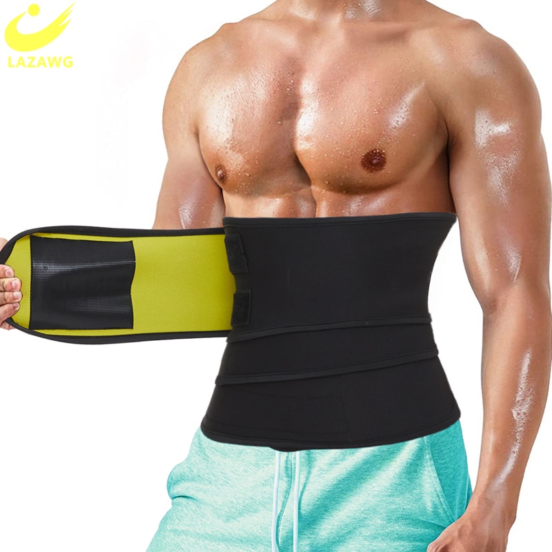 LAZAWG Men Slimming Waist Trainer Belt Abdomen Fat Burning Modeling Tummy Belts Girdle Belly Body Shaper Corset Workout Shapwear