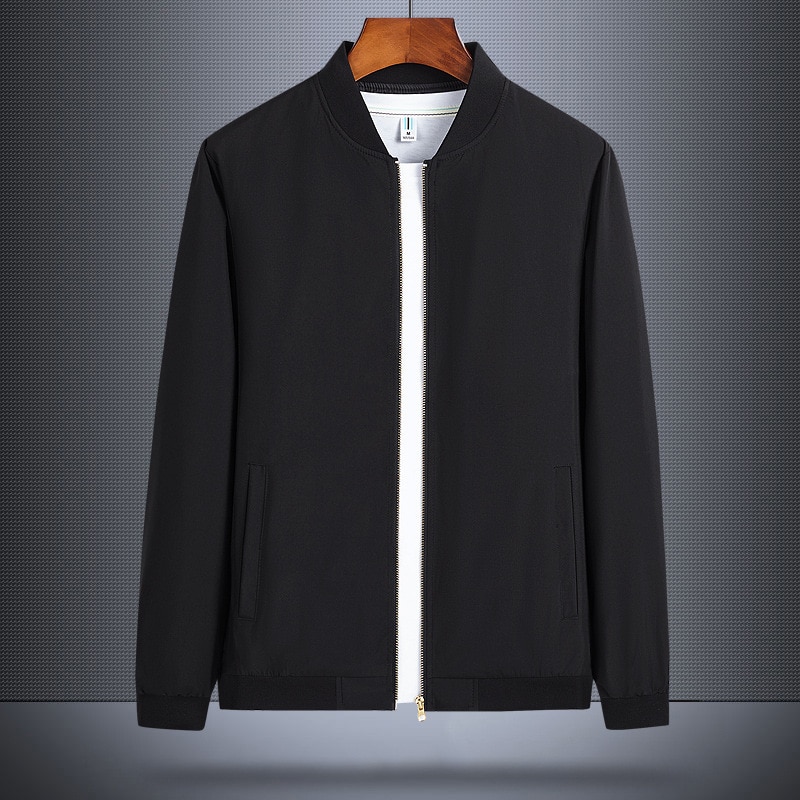 2021 Fall Spring Casual Jacket Solid Color Men's Jacket Stand Collar Slim Fit Men's Outer Jacket Men's Jacket