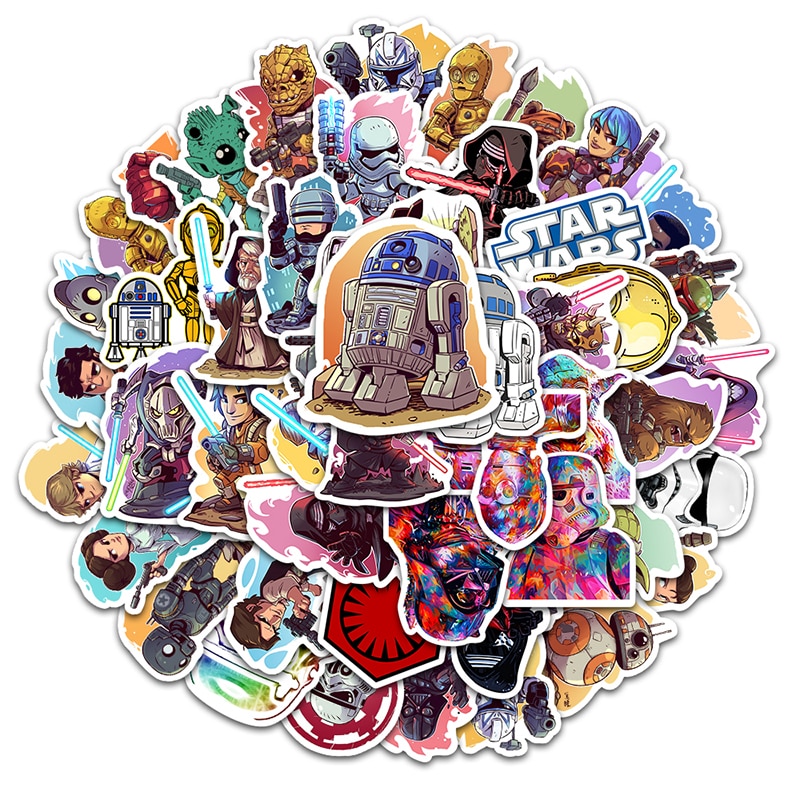 10/30/50 Pcs Disney Stickers Star Wars Stickers Laptop Guitar Skateboard Luggage Cars Waterproof PVC Decals Kids Toys Gifts
