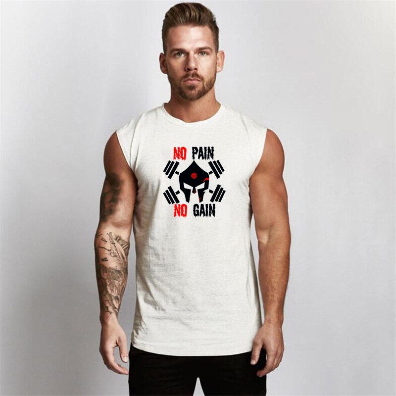 Brand Mens Training Workout Sports Sleeveless O-Neck Vest Fashion Casual Tank Top Gym Comfortable Breathable Fitness Singlet