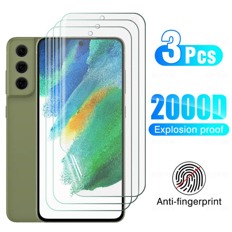 3Pcs Hydrogel Film For Samsung Galaxy S21 FE Protective Glass On Samsun S21FE S 21FE S 21 FE SM-G990B/DS Glass Screen Protectors