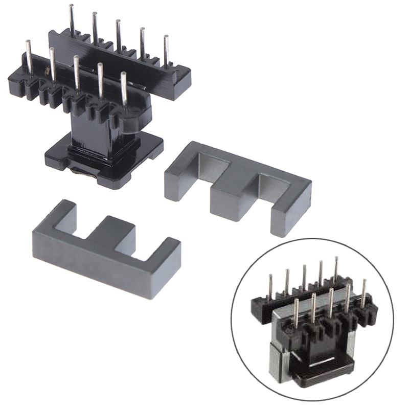 5 Sets EE19 5 with 5pin Transformer Bobbin PC40 Ferrite Core Vertical 10 Ferrite Halves and 5 Bobbin