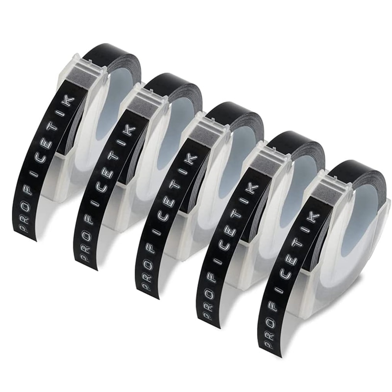 6 Pcs Label Tape Compatible with Dymo Embossing Label Tape for Dymo Label Maker 1880 Motex E-101 9mm x