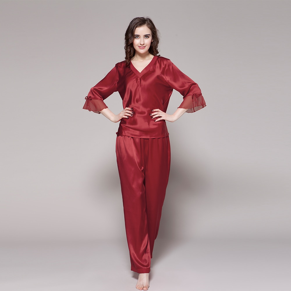 100 Silk Pajamas Set Women Luxury Natural Female Shorts Sleepwear Women's Clothing Free Shipping