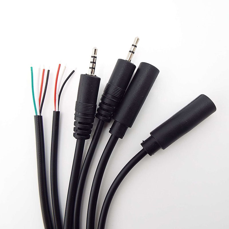2.5mm audio DC Male Female Plug 3pin 4pin connector extension cable Mono stereo 2pole 3pole 4pole Wire DIY Repair cord C1