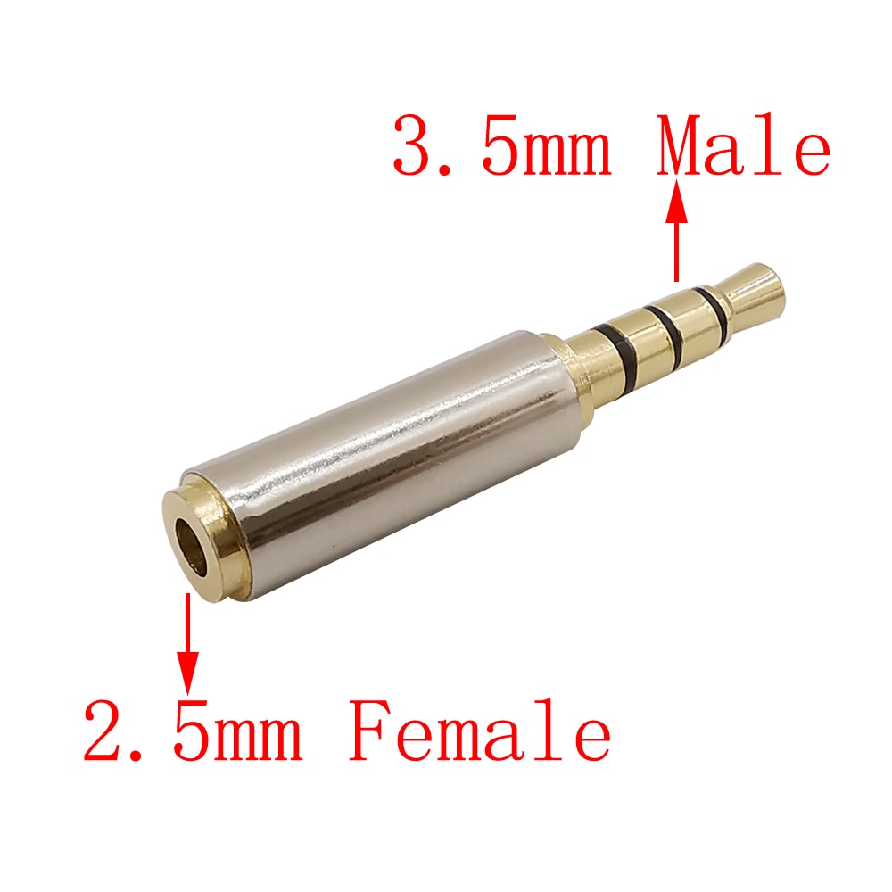 1Pcs Metal 3.5mm Plug to 2.5mm Jack 4 Pole Stereo Audio Adapter 3.5mm Male to 2.5mm Female Aux Headphone Converter Connector