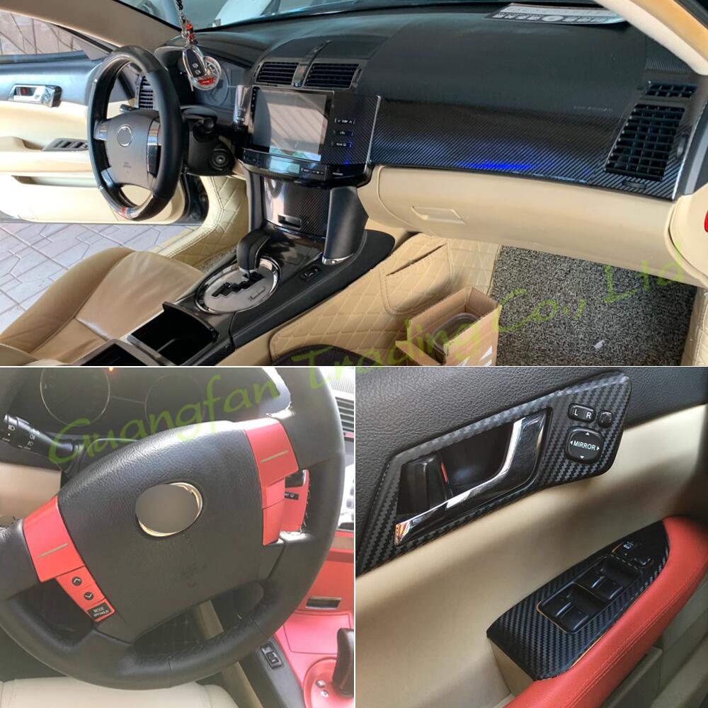 For Toyota Reiz 2005-2009 3D/5D Carbon Fiber Car Interior Cover Center Console Color Stickers Decals Parts Product Accessories
