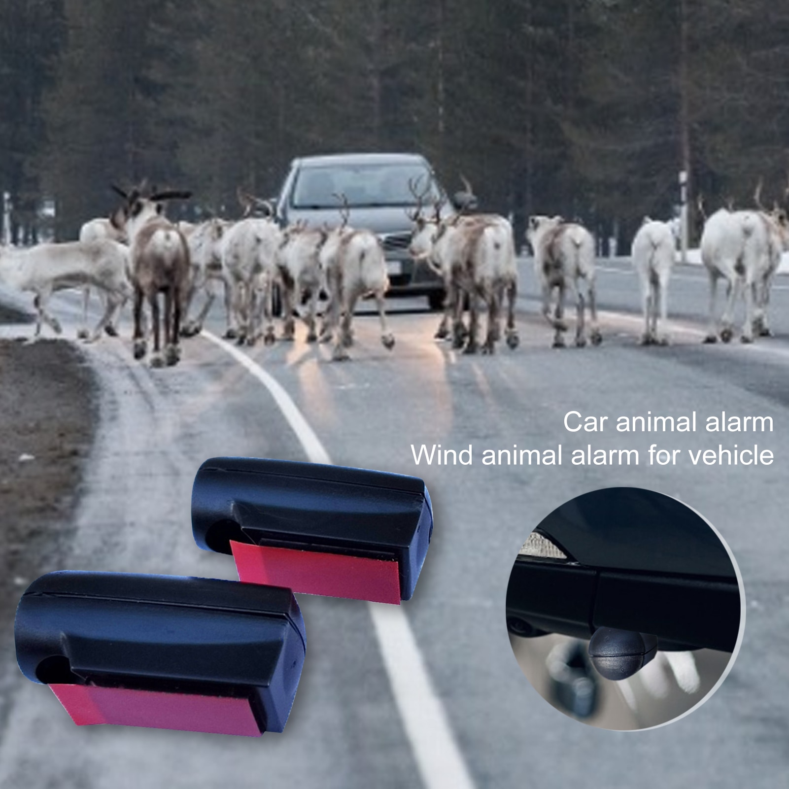 2PCS Automotive Car Deer Whistle Animal Alert Warning System Safety Sound Emergency Survival Deer Whistle Tools