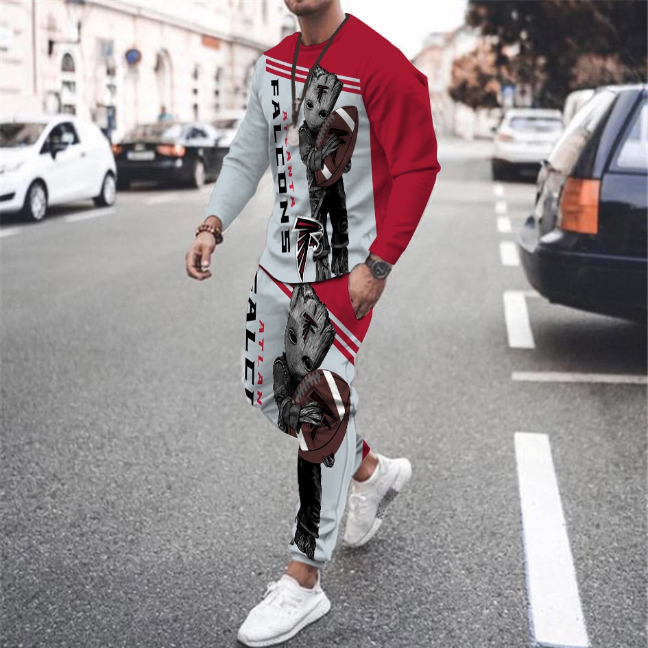 3D Groot Rugby Printed Long Sleeved TShirt 2 Piece Oversized Mens Clothing Sports Track Suit Breathable Tshirt Long Set Shorts