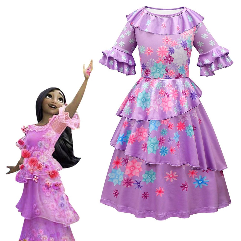 Girls Mirabel Dress Carnival Party Encanto Cosplay Costume Summer Kids Gowns Frozen 1&2 Anna Elsa Princess Dress For Girl 20