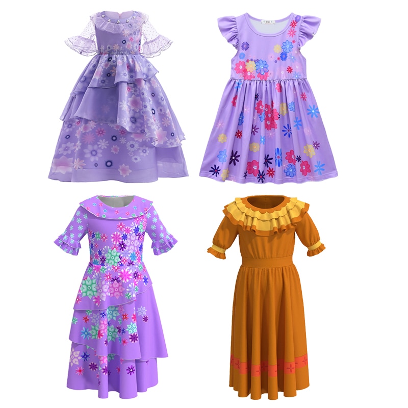 2022 Encanto Madrigal Carnival Cosplay Girl Dresses Fancy Clothes Isabella Mirabel Pepa Costume Princess Girl for 2-10 Years