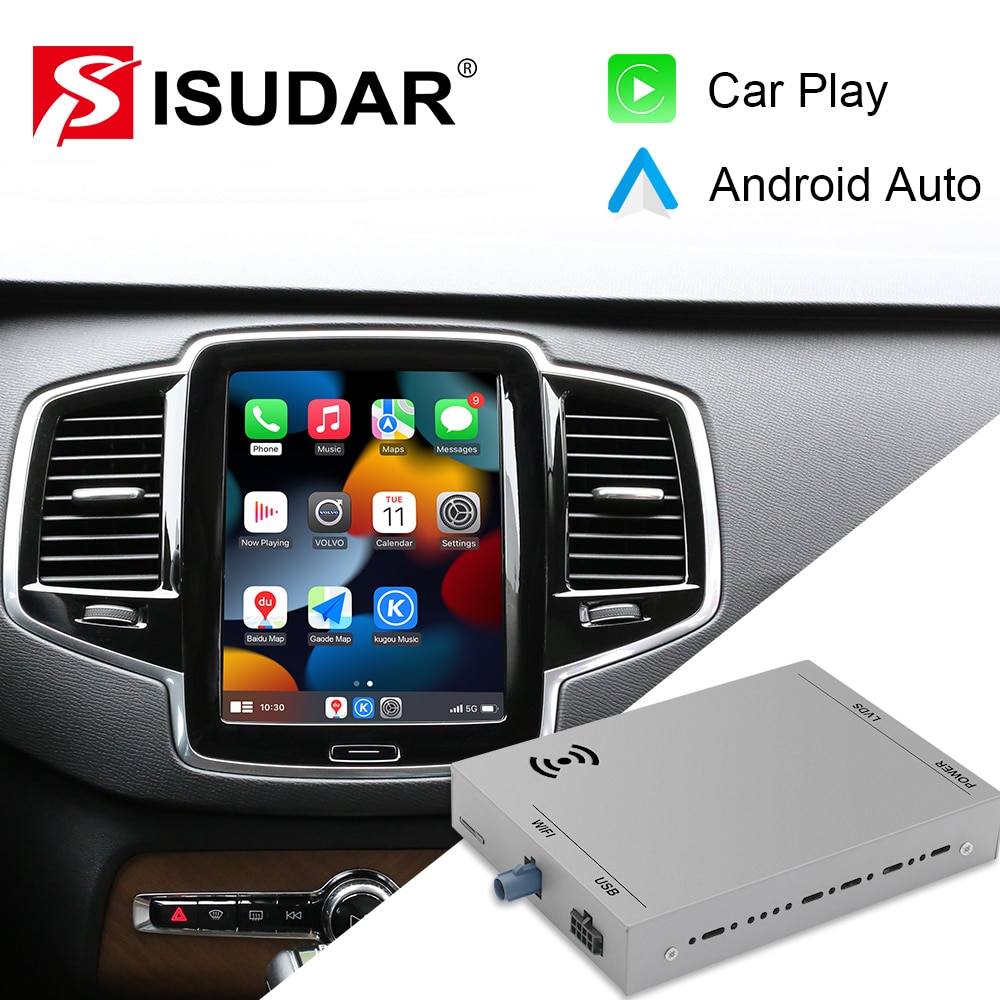 ISUDAR Wireless Carplay For Volvo XC90/XC60/XC40/S90/S60/V90/V60 Full Screen Carplay AI Upgrade Adapter Android Auto Mirror Link