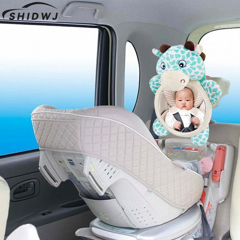 1pc Baby Car Mirror Cartoon Car Back Seat Rearview Facing Headrest Safety Monitor Adjustable Simply Easily Quick Easy To Fit