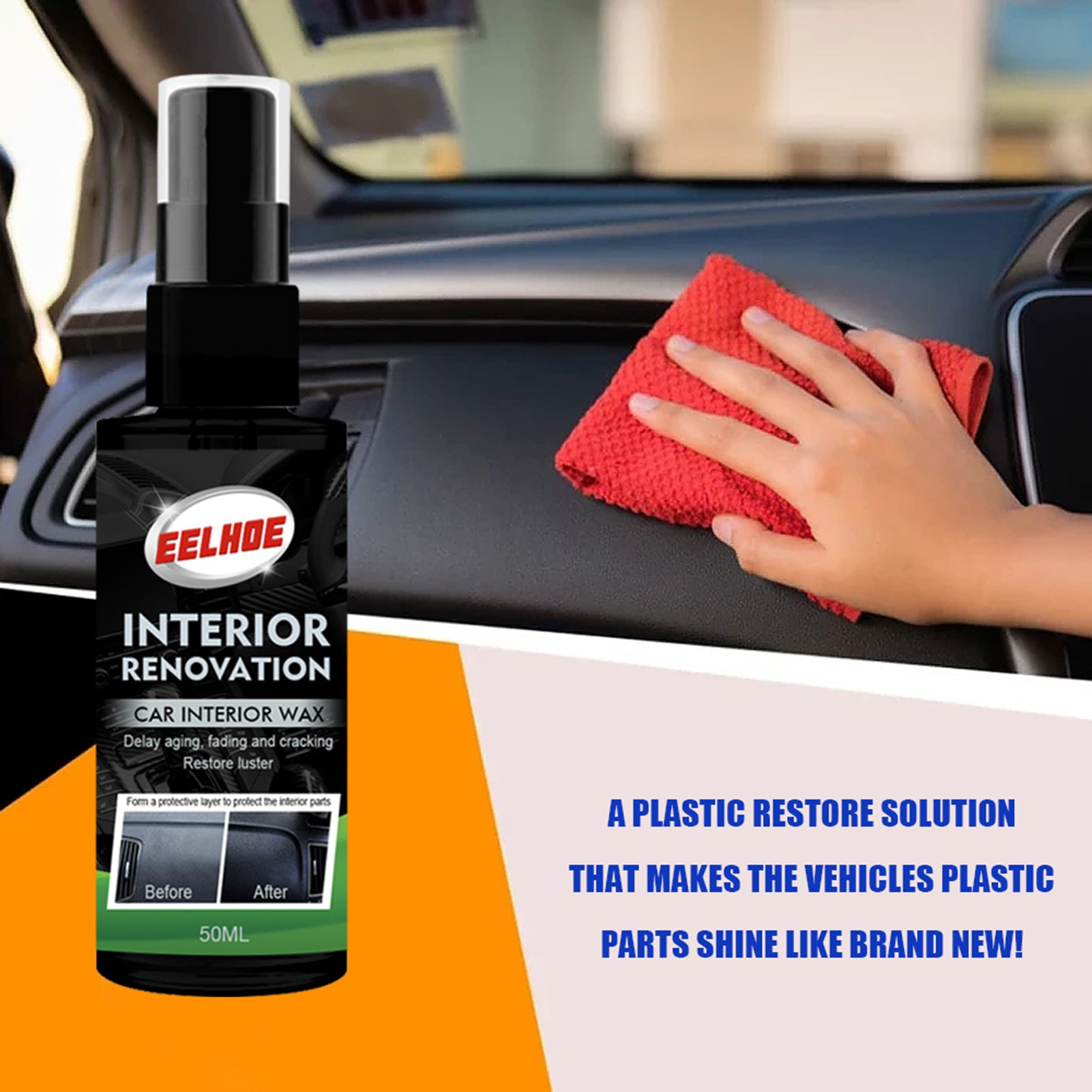 Car Interior Refinishing Spray Restore Agent Wax Retreading Auto Refurbishing Agent Maintenance Spray Restore Agent for Car