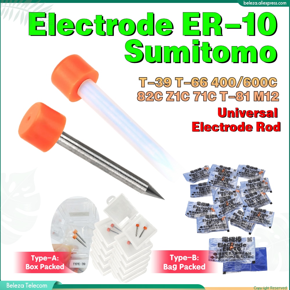 100% Geniune Original ER-10 Electrode for Sumitomo TYPE-39 T-66 T-400S T-600C T-71C/81C 82C Z1C M12 Optic Fusion Splicer Rod