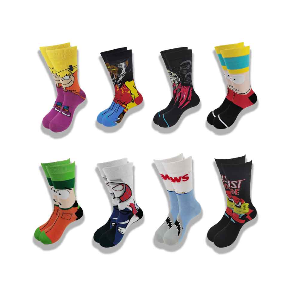 Fashion men's funny socks fashion women's personality anime socks cartoon fashion high quality sewing pattern