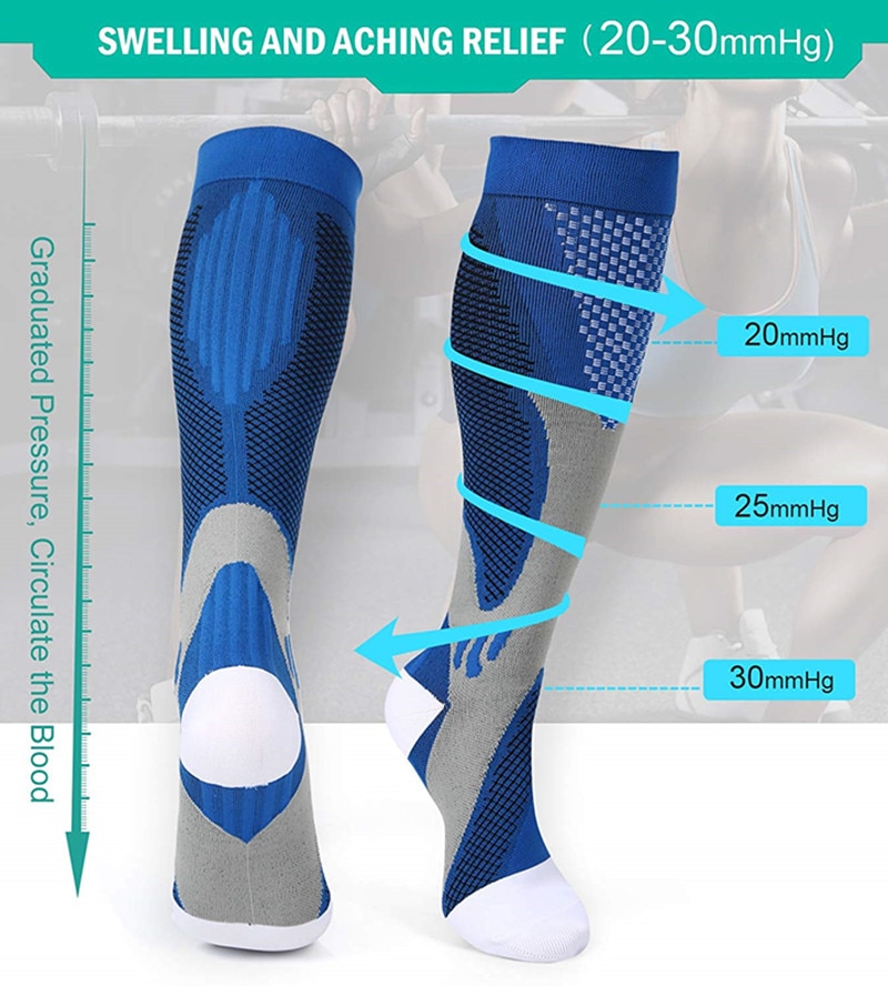 Compression Socks Football Socks Running Outdoor Sports Crossfit Flight Travel Nurses Men WomenCompression Stockings Plus Size